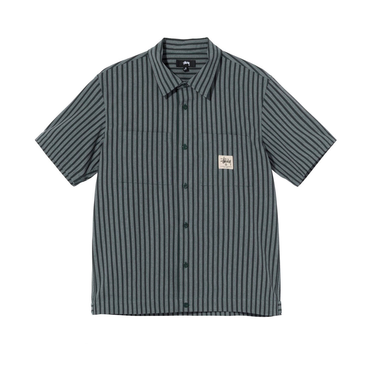 Stussy Striped Garage Shirt Grey