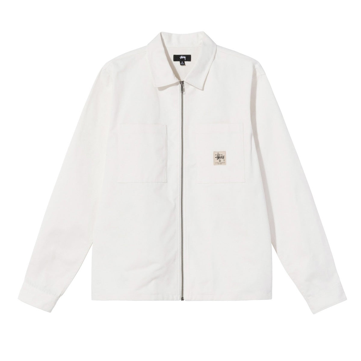 Stussy Zip Up Work LS Shirt Off White