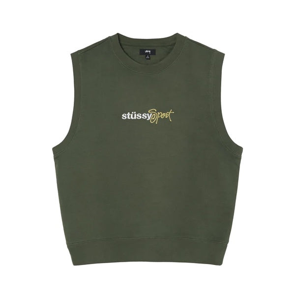 Stussy Sport Fleece Vest Green