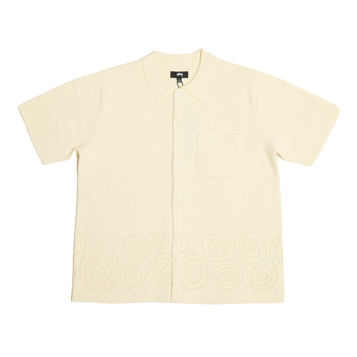 Stussy Perforated Swirl Knit Shirt Natural