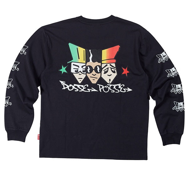 Dosse Posse LS T Shirt '3 Heads' Vintage Black