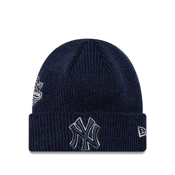 New Era New York Yankees World Series Patch Navy Cuff Knit Beanie Hat