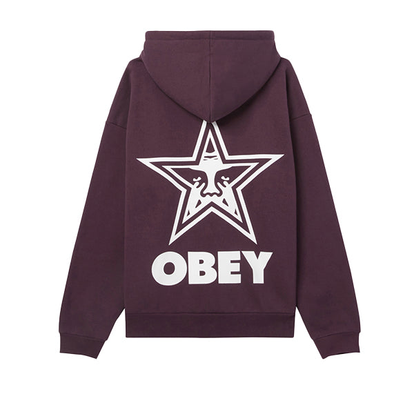 Obey Bold Star Extra Heavy Hood Plum Perfect