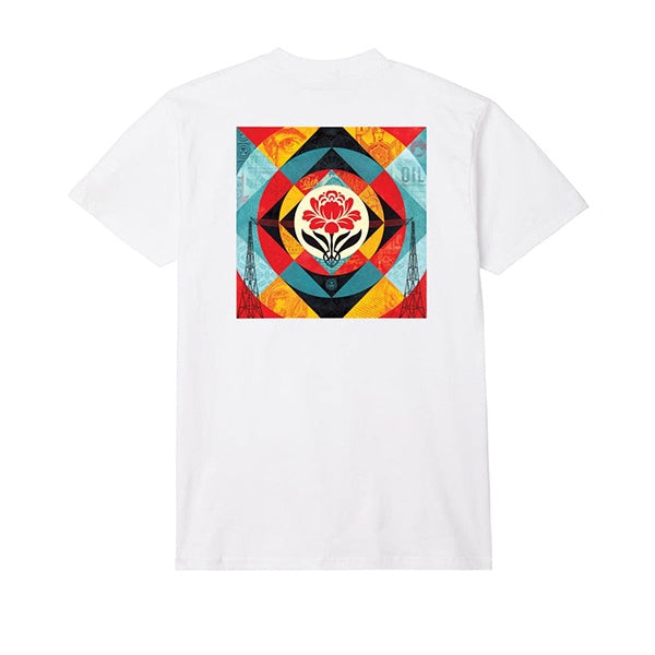 Obey Geometric Power Canvas T Shirt White