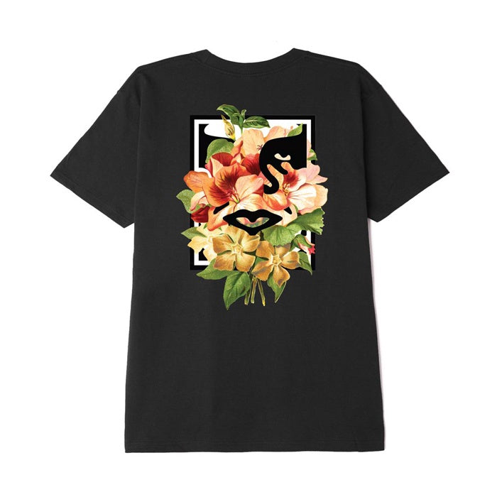 Obey Floral Icon Face Tee Black