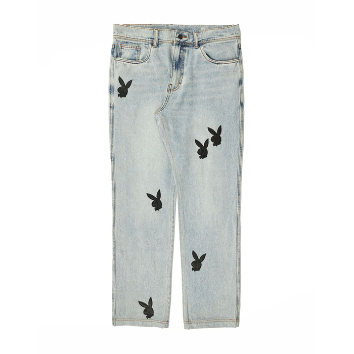 Pleasures Playboy Bunny Applique Denim Washed