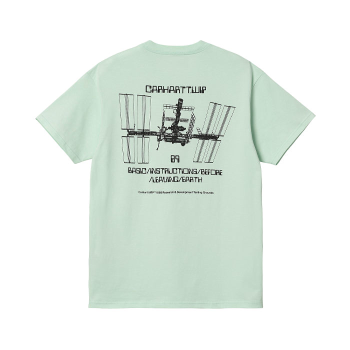 Carhartt WIP S/S Leaving Earth T Shirt Pale Spearmint / Black